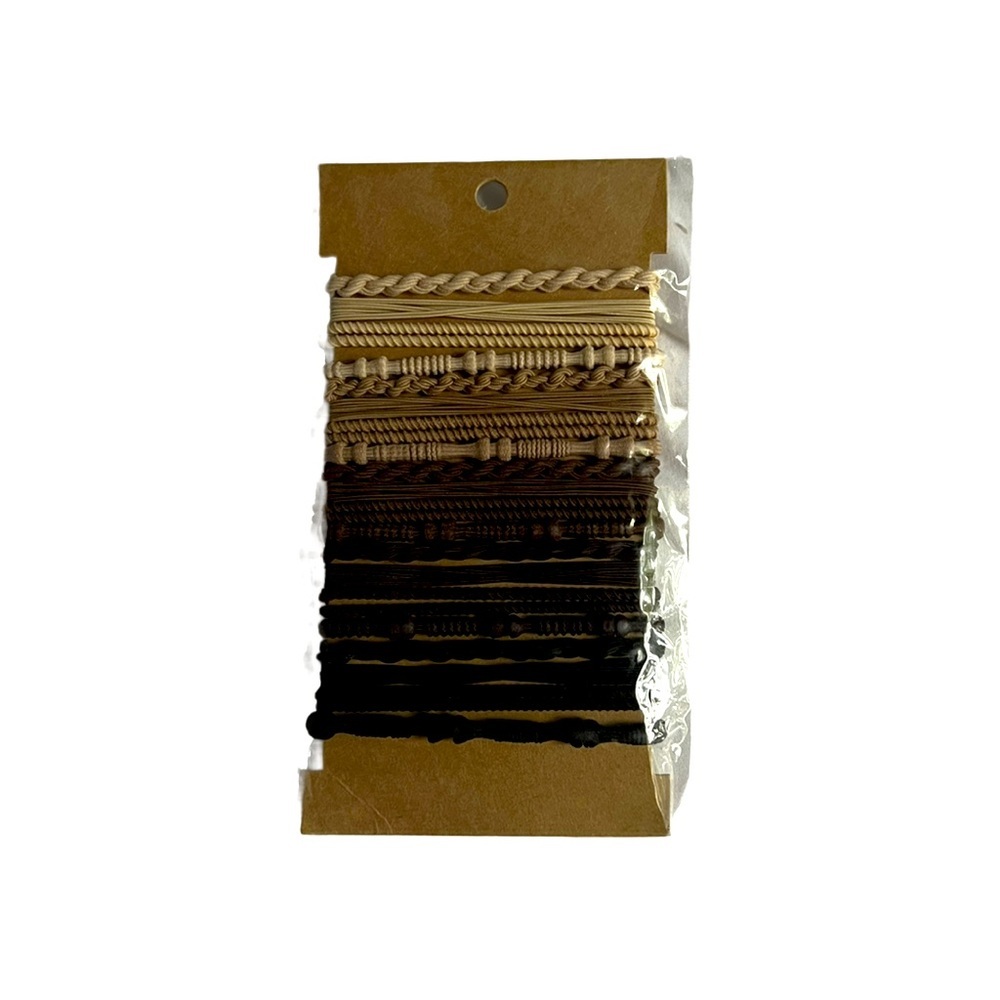20 pcs Boho Style Hair Ties, Coffee Color